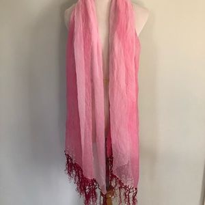🆕 Pink and Fuchsia Long Tassel Wrap Scarf🧣